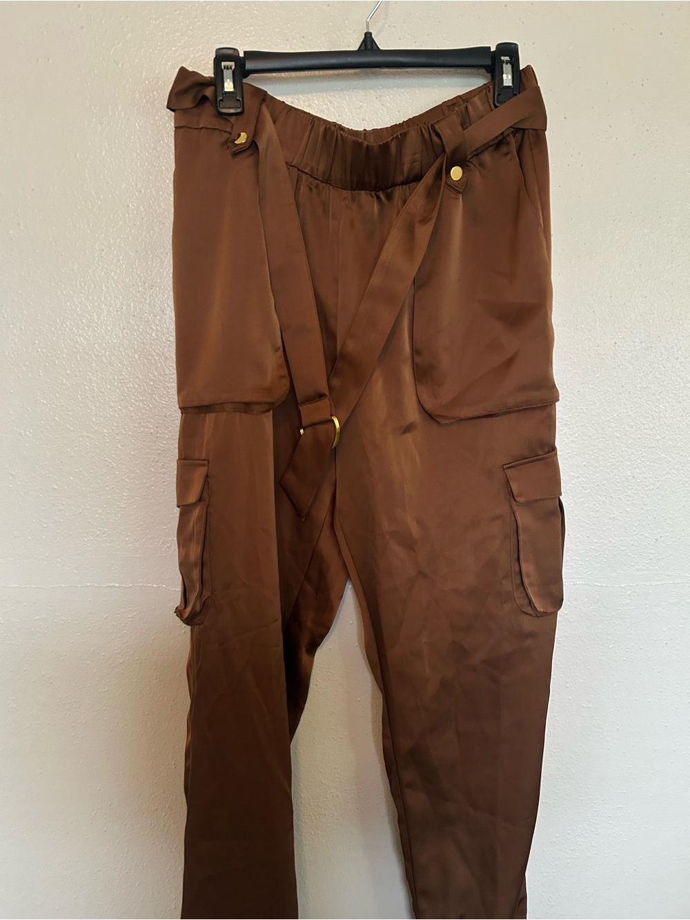 INC International Concepts Brown Cargo Pants with Suspenders